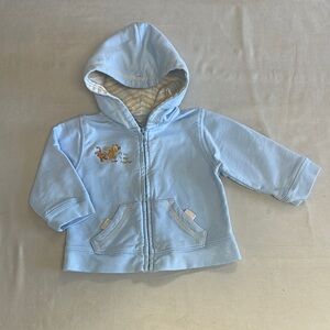 Disney Blue Hooded Sweatshirt with Embroidered Classic Winnie the Pooh